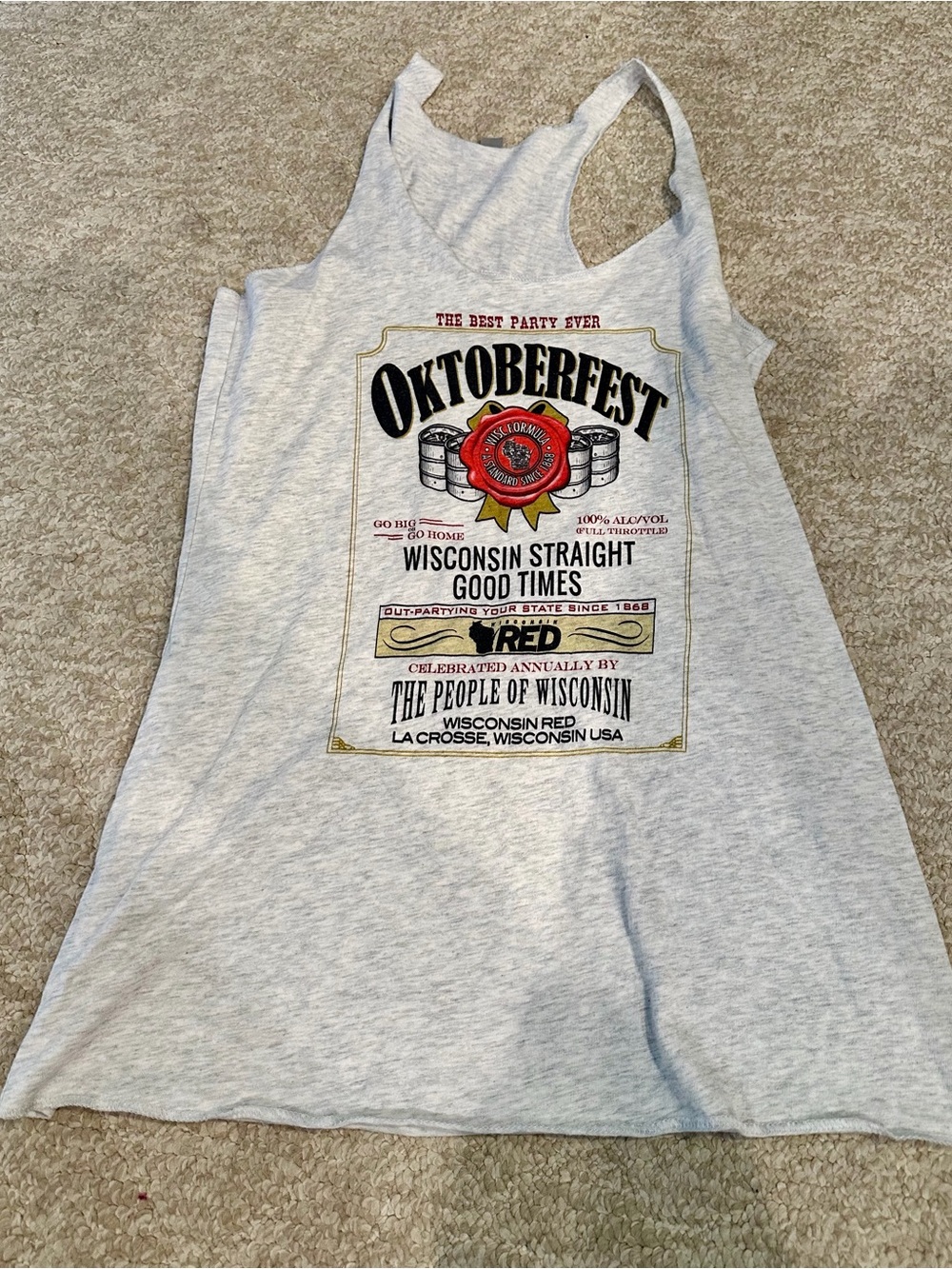 Oktoberfest La Crosse Wisconsin straight good times graphic tank top